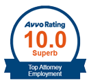 Avvo Rating 10.0 Superb. Top attorney employment